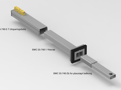BWC 55 740 bb for plasstøpte balkonger 3 m tekst