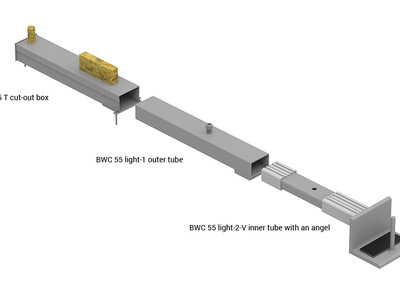 BWC 55 light med vinkel komplett 2 m tekst engelsk
