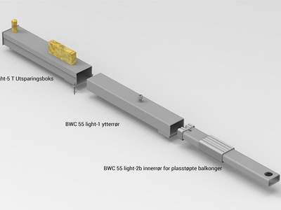 BWC 55 light for plasstøpte balkonger komplett 2 m tekst
